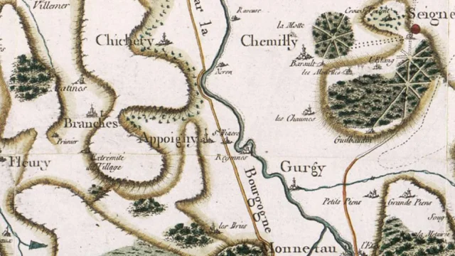Appoigny Carte Appoigny 1750